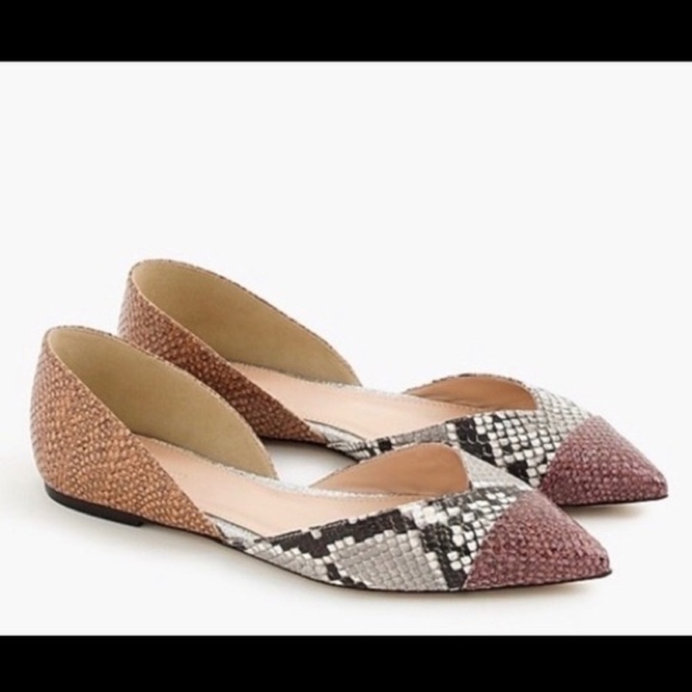 J. Crew “Sadie” Snakeskin Flats